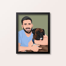 Load image into Gallery viewer, Human &amp; Pet Custom Portrait
